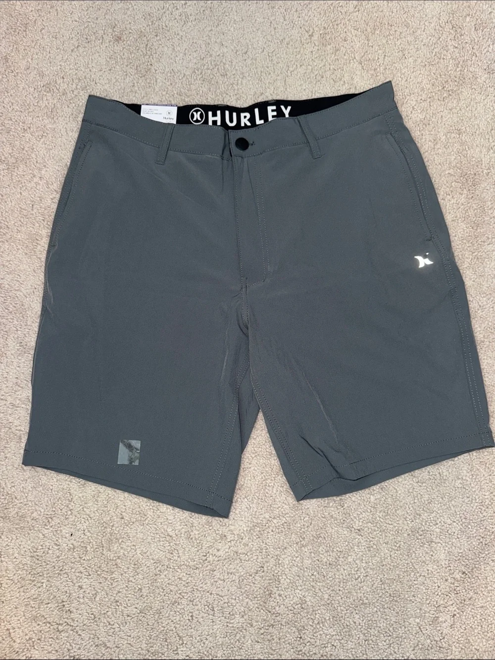 Hurley All Day Hybrid Short Charcoal Gray Stretch Quick Dry Men's 36 NWT